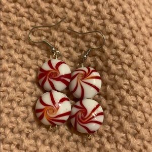 Peppermint earring with silver hook super gorgeous